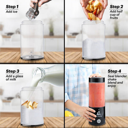Guerillatec Portable Blender USB Rechargeable, 420Ml Mini Smoothie Maker - Gym