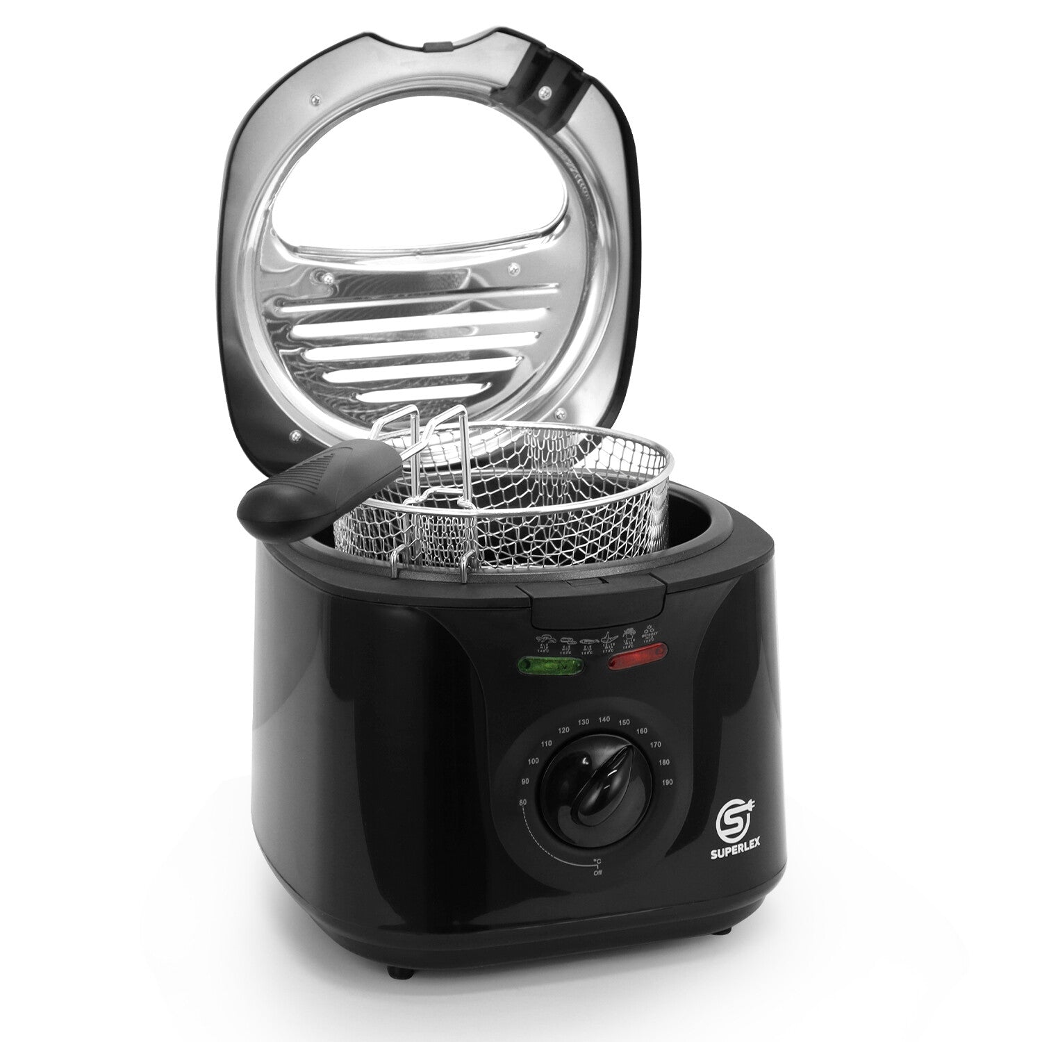 SUPERLEX 2L Deep Fat Fryer Electric Non-Stick Chip Pan & Basket Oil Fry 1300W