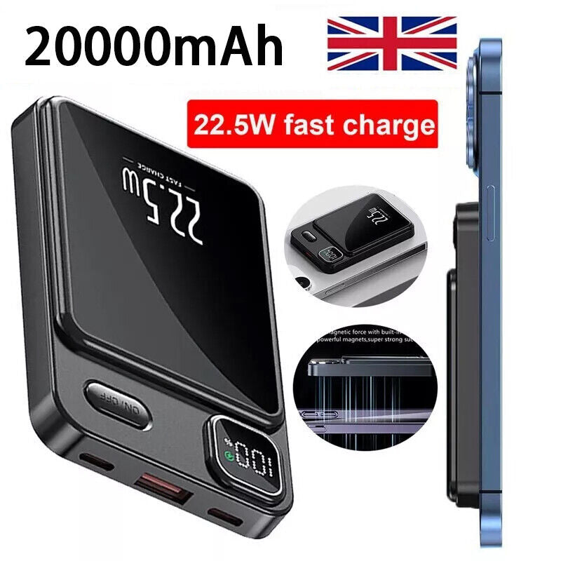20000Mah Power Bank Magnetic Battery Pack Wireless Fast Charger for Iphone 15 14
