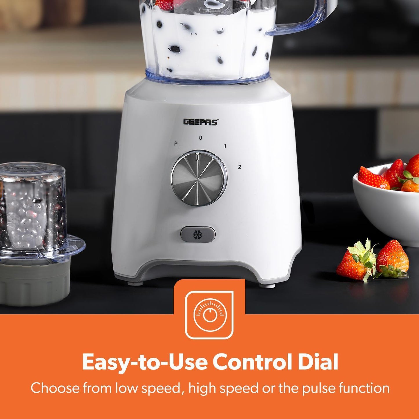 GEEPAS Blender Smoothie Maker Ice Crusher Mixer Blenders Juicer Vegetables White