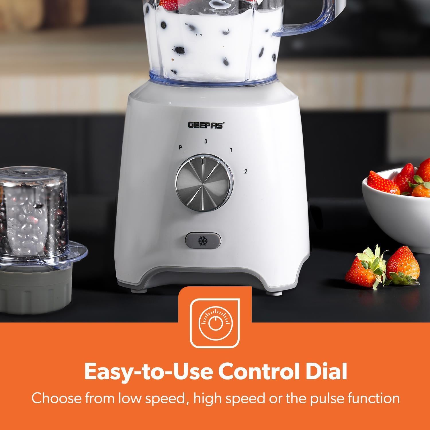 GEEPAS Blender Smoothie Maker Ice Crusher Mixer Blenders Juicer Vegetables White