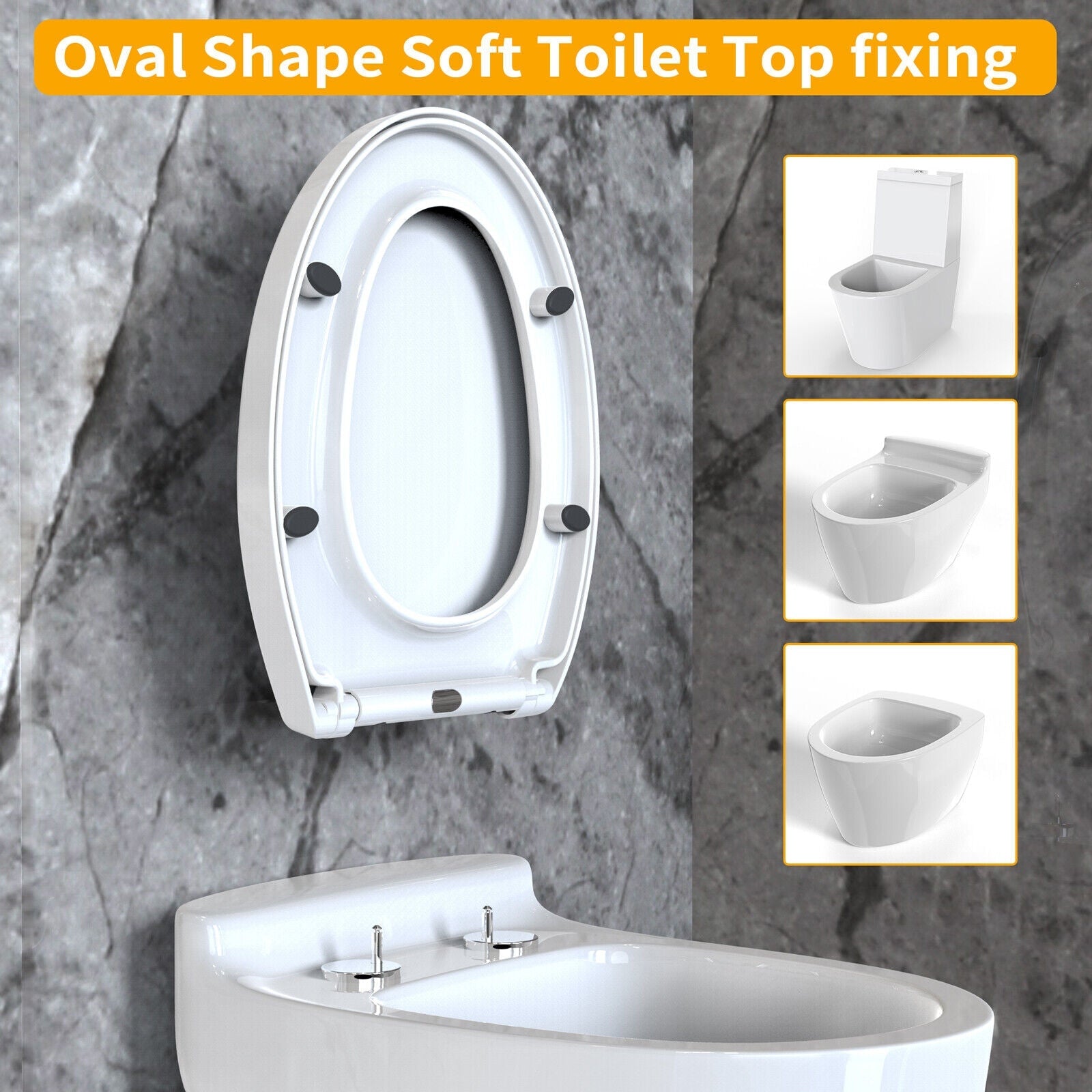 NEW LUXURY BATHROOM SLOW SOFT CLOSE WHITE TOILET SEAT SEATS WC HEAVY DUTY