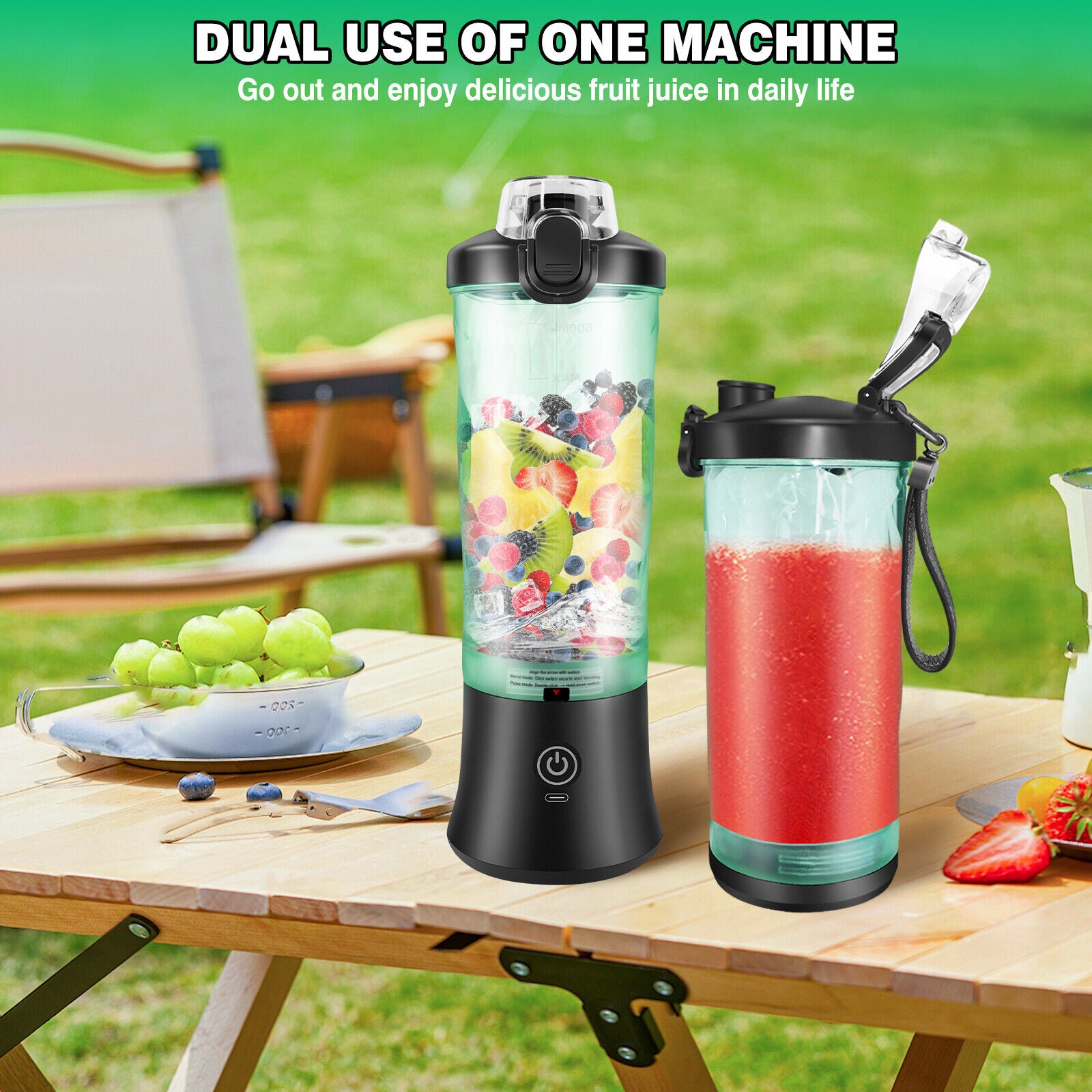 Portable Blender Smoothie Maker 6000ML Rechargeable Fruit Mixer Mini Juicer NEW