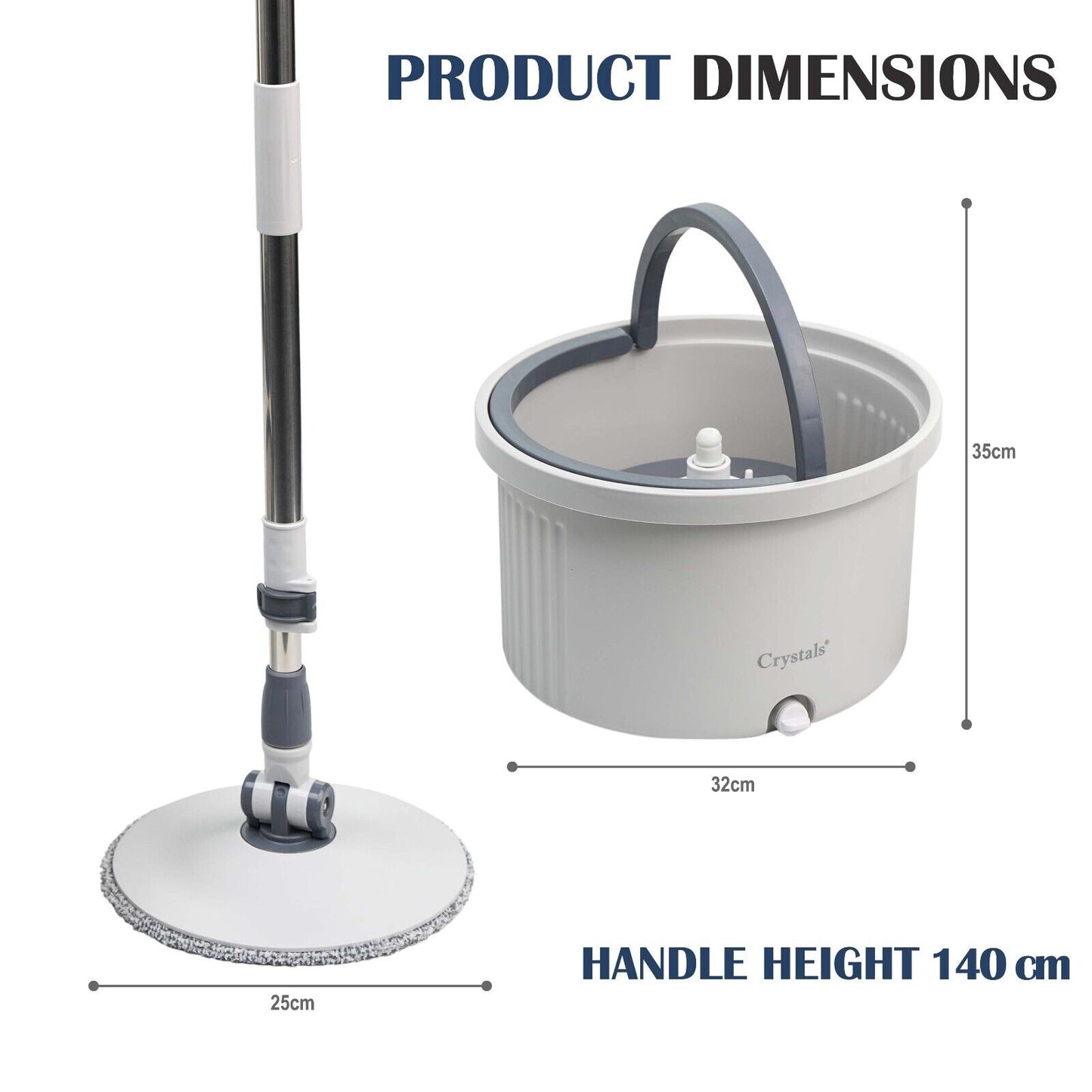 Self-Cleaning 360-Degree Rotate Spin Microfiber Mop and Bucket Set Washing Dry