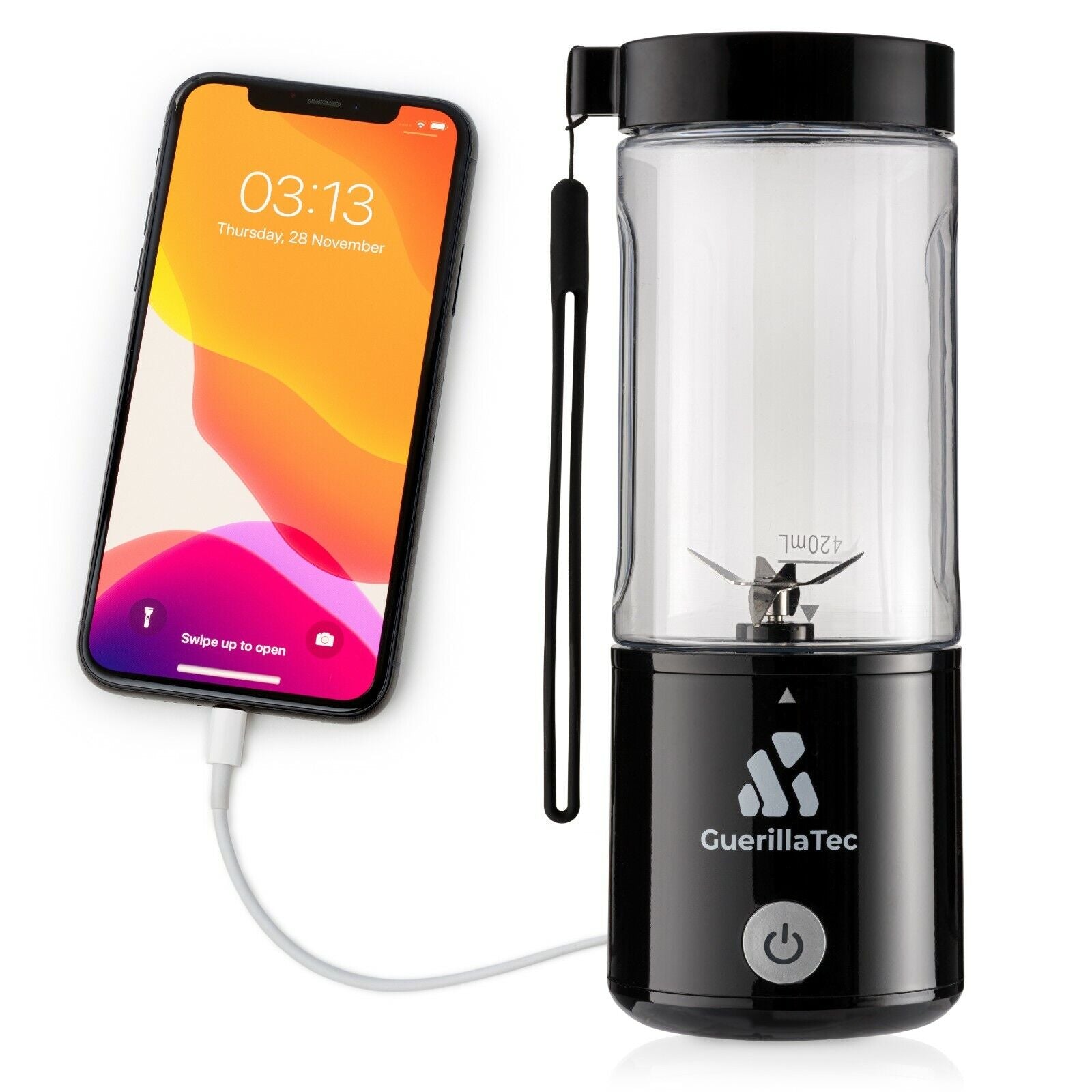 Guerillatec Portable Blender USB Rechargeable, 420Ml Mini Smoothie Maker - Gym