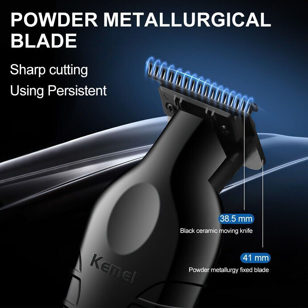 Hair Beard Trimmer Kemei Cordless Professional Barber Zero Gap Clipper
