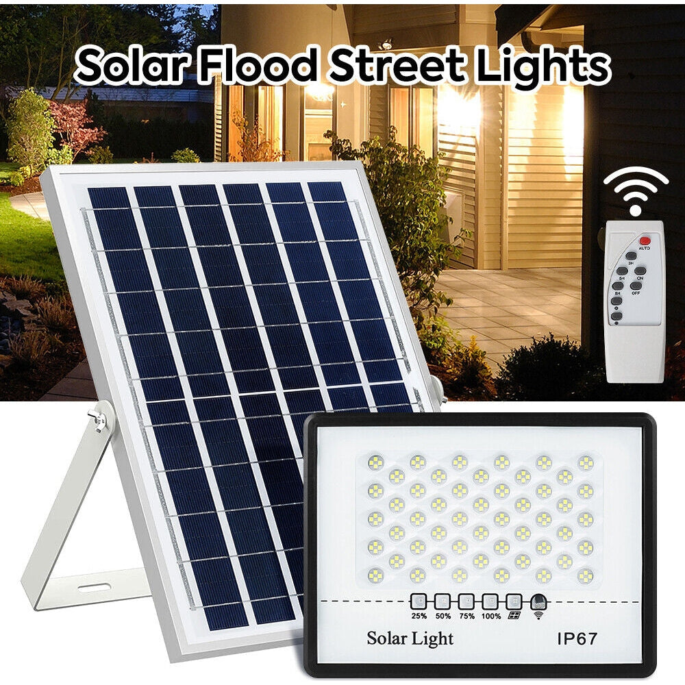 300W 200 LED Solar Light Flood Security Wall Yard Street Outdoor Garden Lamp