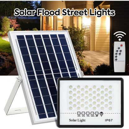 300W 200 LED Solar Light Flood Security Wall Yard Street Outdoor Garden Lamp