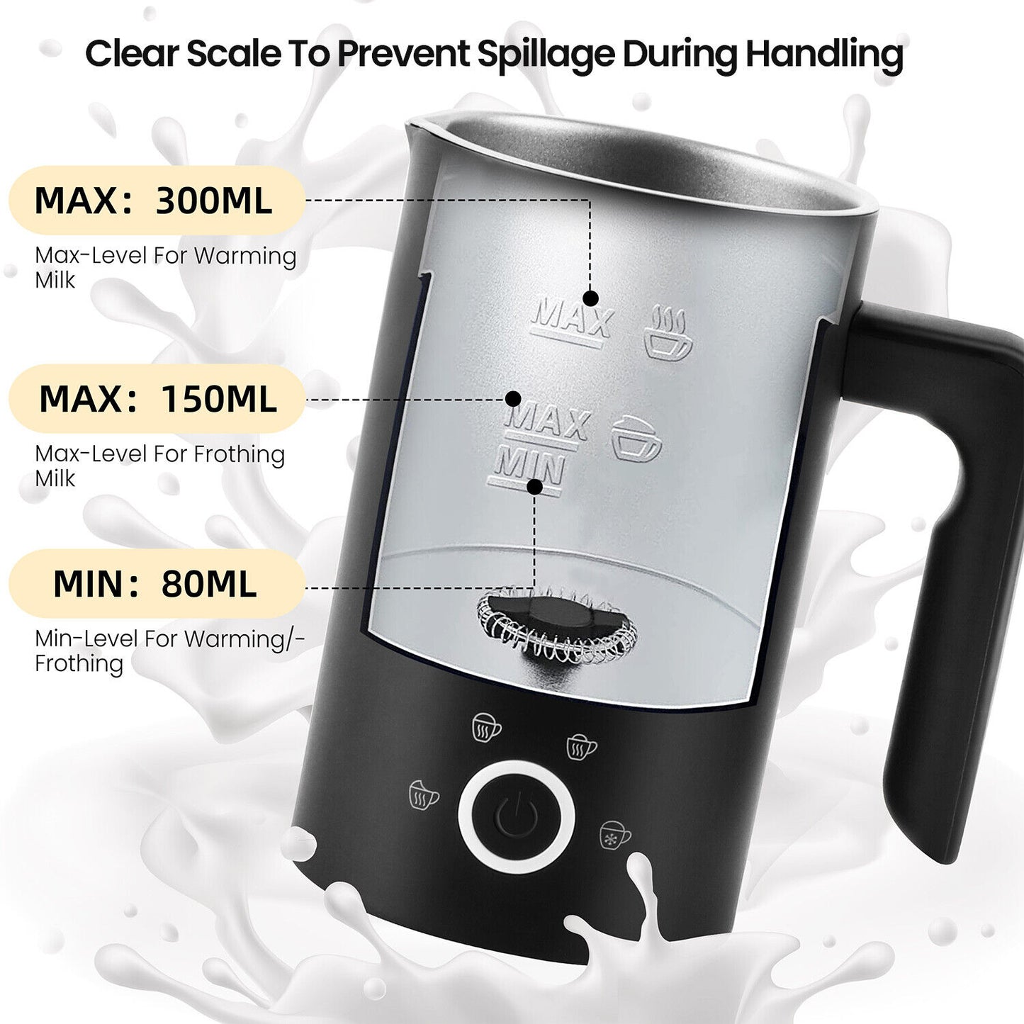 SUPERLEX Electric Milk Steamer Foaming & Coffee, Latte, Cappuccino,Hot Chocolate