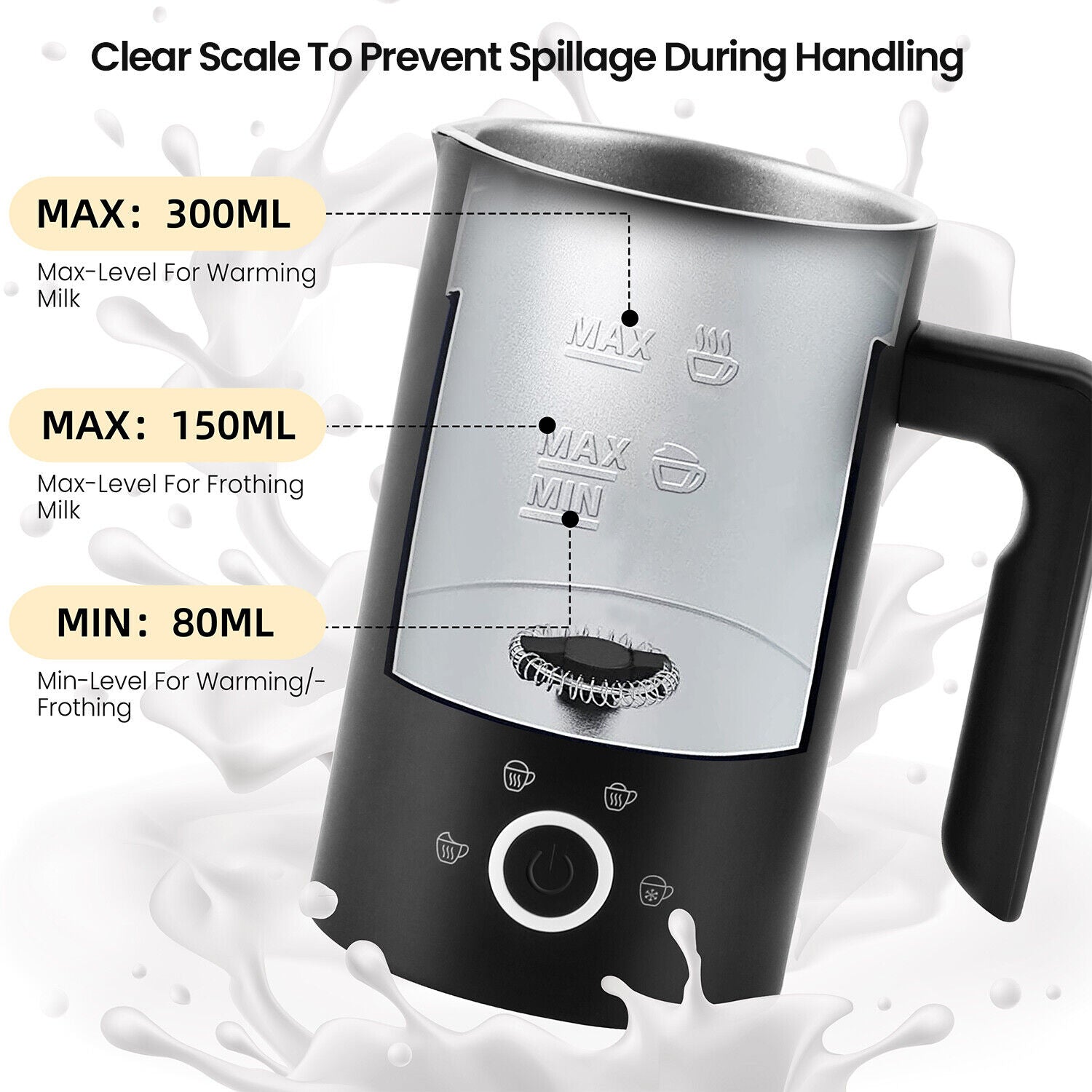 SUPERLEX Electric Milk Steamer Foaming & Coffee, Latte, Cappuccino,Hot Chocolate