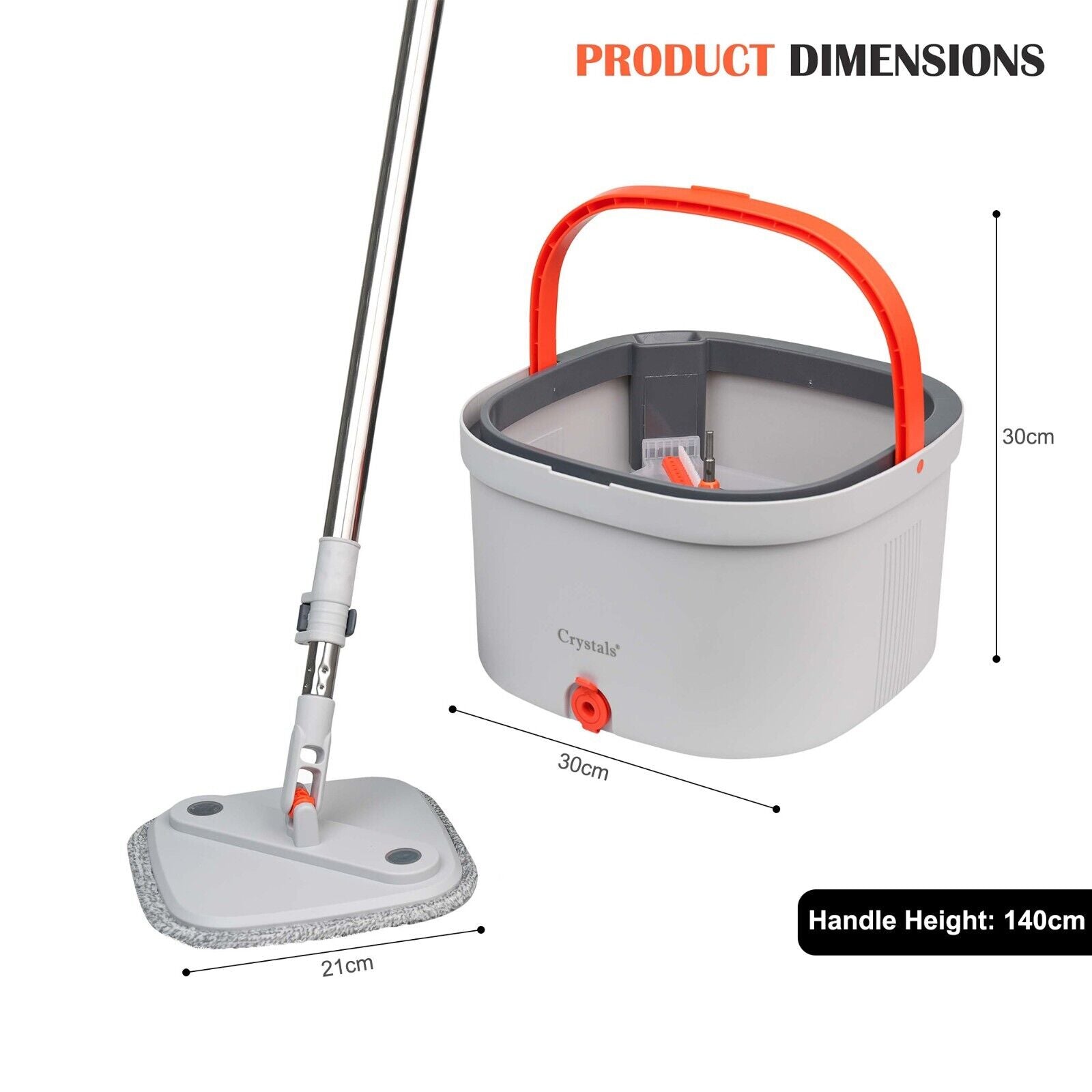 Self-Cleaning 360-Degree Rotate Spin Microfiber Mop and Bucket Set Washing Dry