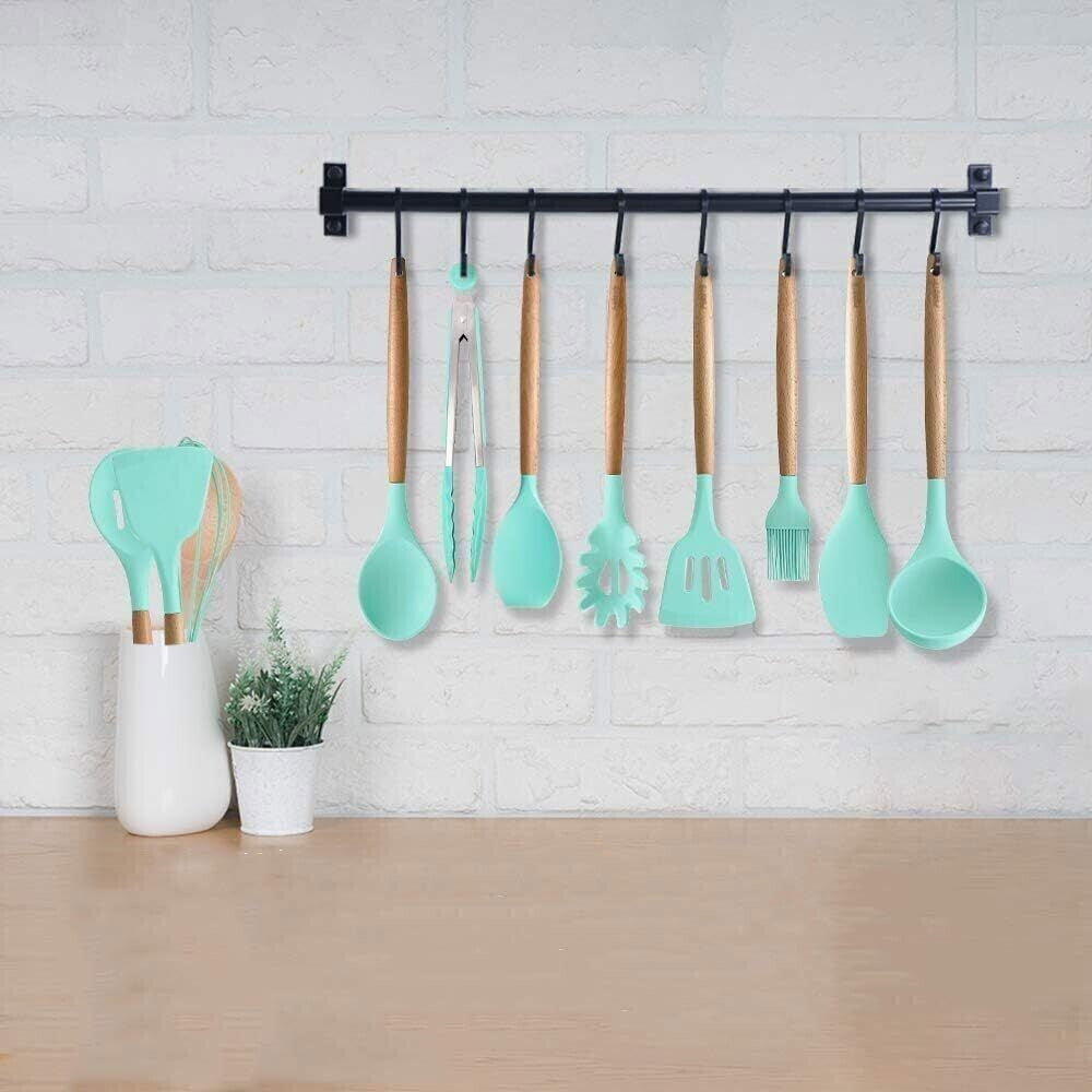Kitchen Utensil Set 12-Pcs Silicone Heat Resistant Kitchen Cookware Gadget Tools