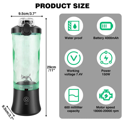 Portable Blender Smoothie Maker 6000ML Rechargeable Fruit Mixer Mini Juicer NEW