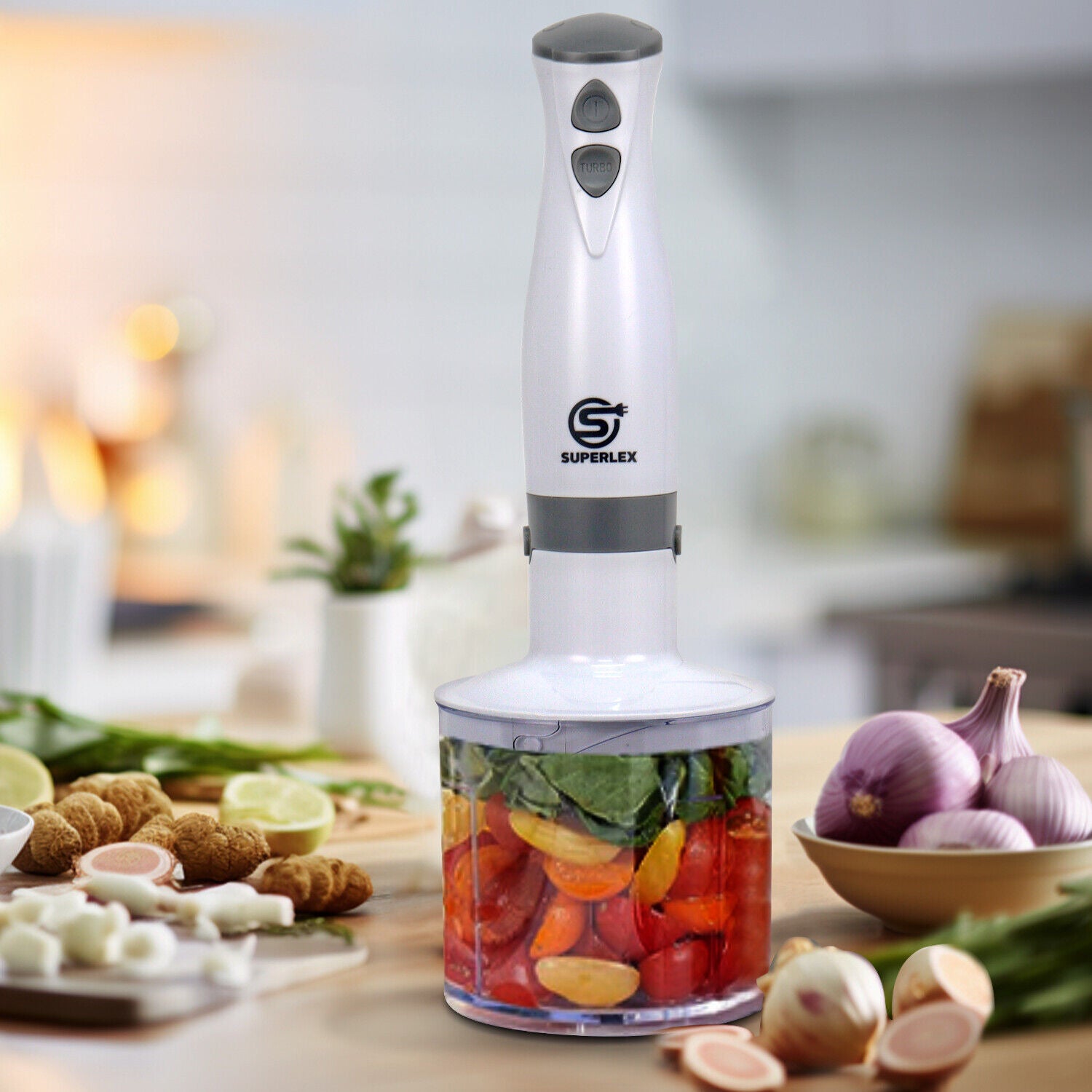 SUPERLEX Hand Blender & Whisk & Chopper Curry Puree Food Mixer &Liquidiser 700ML