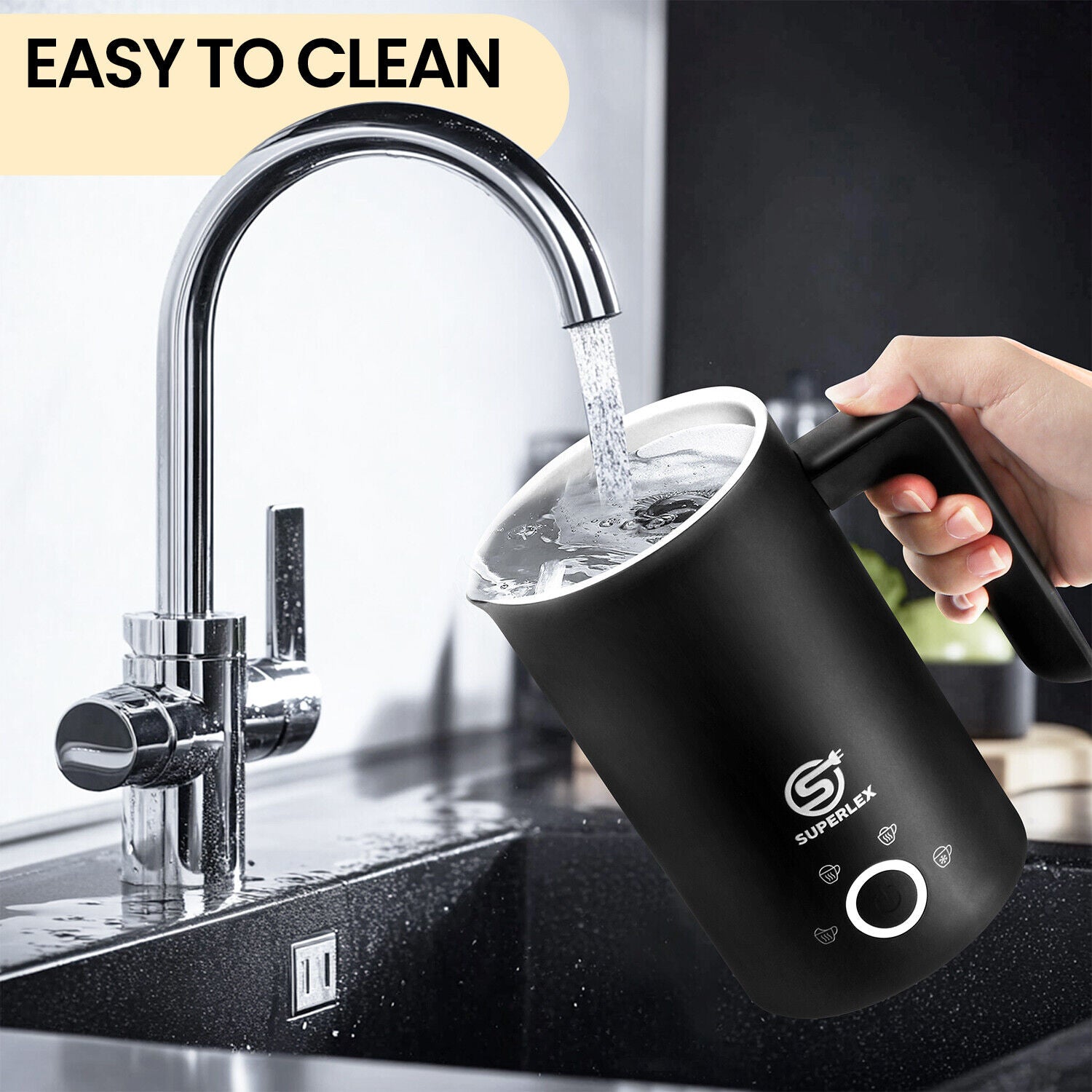 SUPERLEX Electric Milk Steamer Foaming & Coffee, Latte, Cappuccino,Hot Chocolate