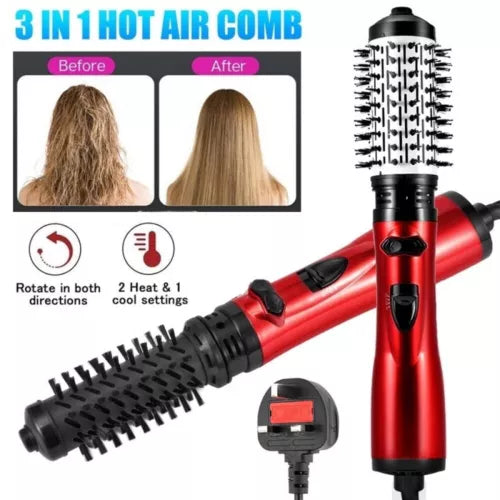 3 In1 Electric Hair Dryer Blow Curler Set Detachable Styler Hot Air Brush Salon