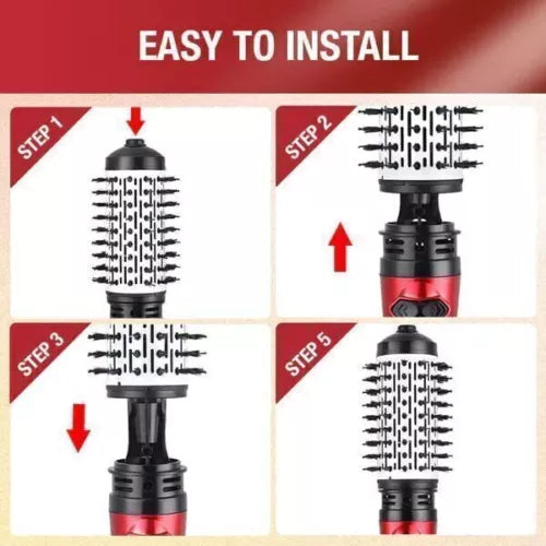 3 In1 Electric Hair Dryer Blow Curler Set Detachable Styler Hot Air Brush Salon