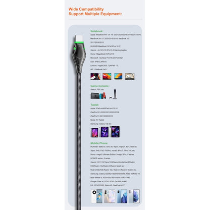 Type C to Type C Cable PD 60W Fast Charger Braided Long USB Lead LED for Samsung - Scott3